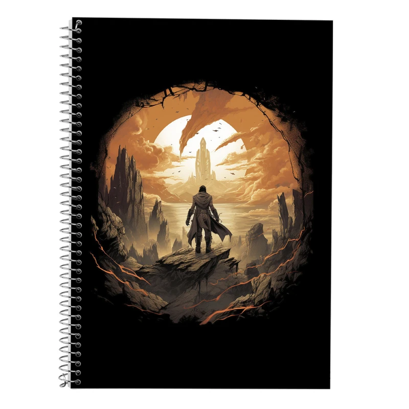 دفتر زبان 50 برگ مدوپد مدل دوخط طرح  ارباب حلقه ها The Lord of the Rings کد DF3053