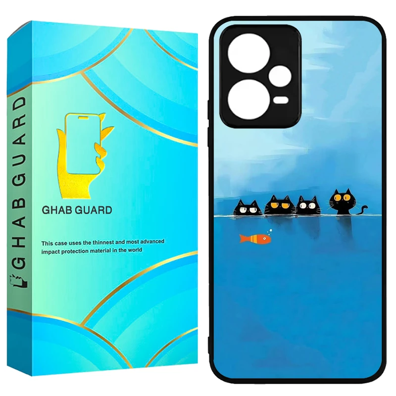 کاور قاب گارد طرح گربه و ماهی مدل GCHPX5P مناسب برای گوشی موبایل شیائومی Poco X5 Pro 5G
