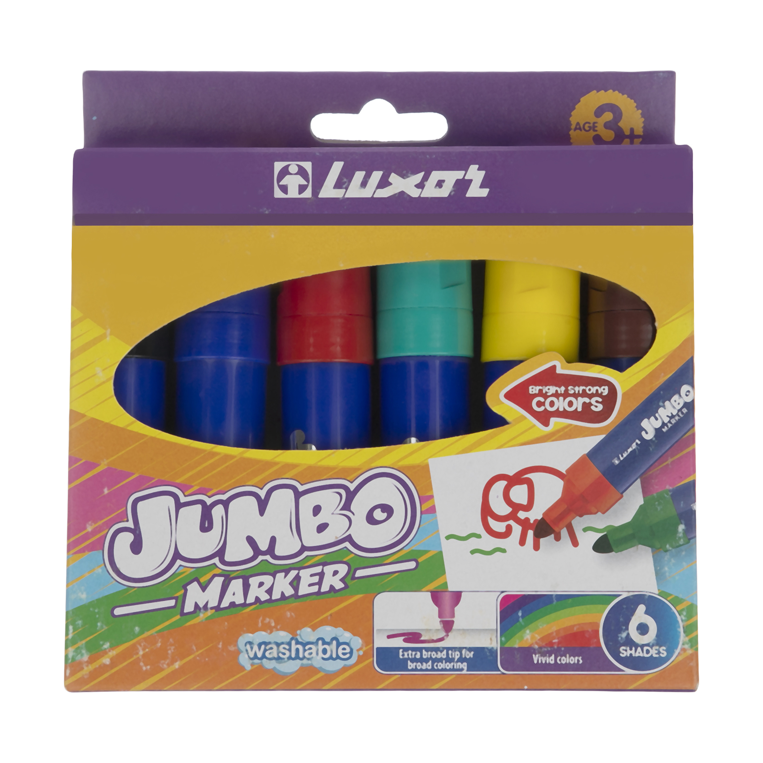 ماژیک 6 رنگ لاکسر مدل jumbo marker کد 6190