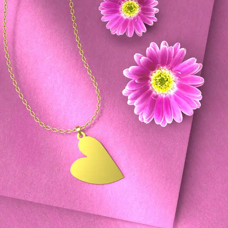 گردنبند طلا 18 عیار زنانه مدوپد مدل طرح قلب کد E1231