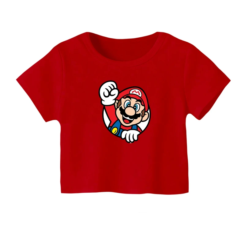 کراپ‌ تی‌شرت آستین کوتاه زنانه مدل ماریو کد 7