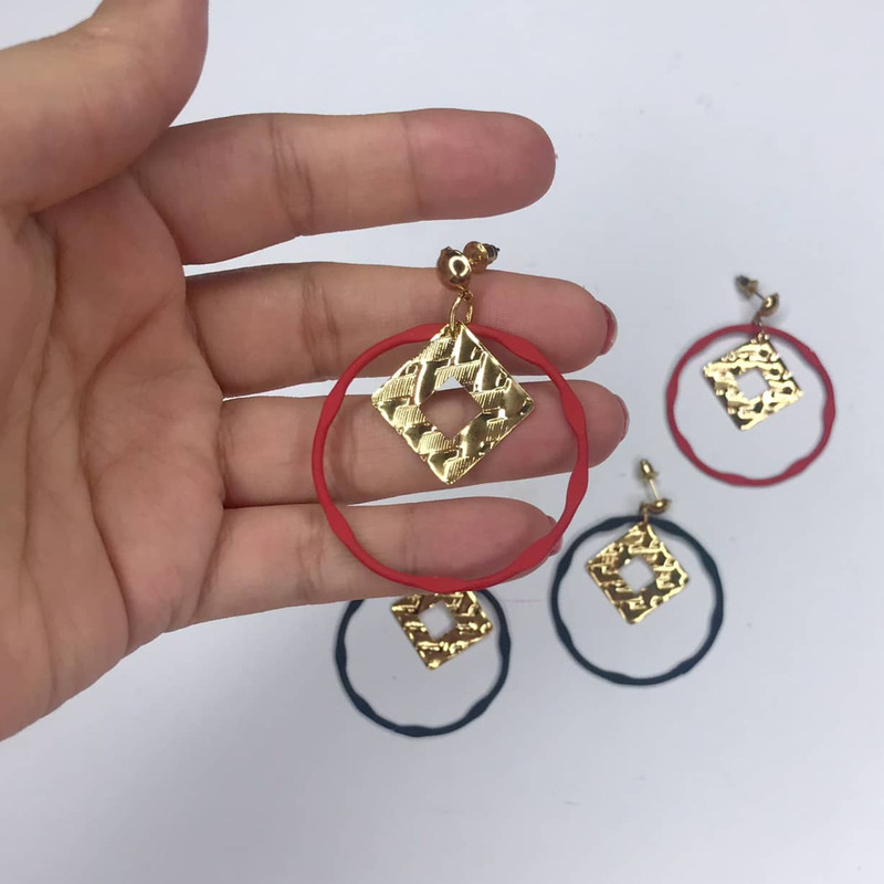 گوشواره زنانه مدل mlticlr2 بسته 2 عددی