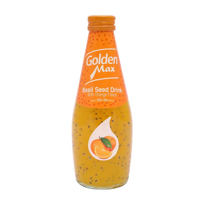 نوشیدنی تخم شربتی طعم پرتقال (بدون گاز) گلدن مکس -300 میلی لیتر