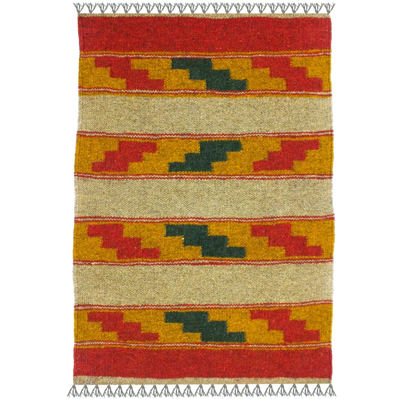 گلیم دستبافت یک متر مدل شیراز پادری  کد J1685 زمینه الوان