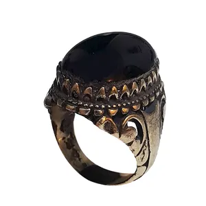 انگشتر نقره مردانه مدل عقیق یمنی فاخر حجر السئود AYHS2216