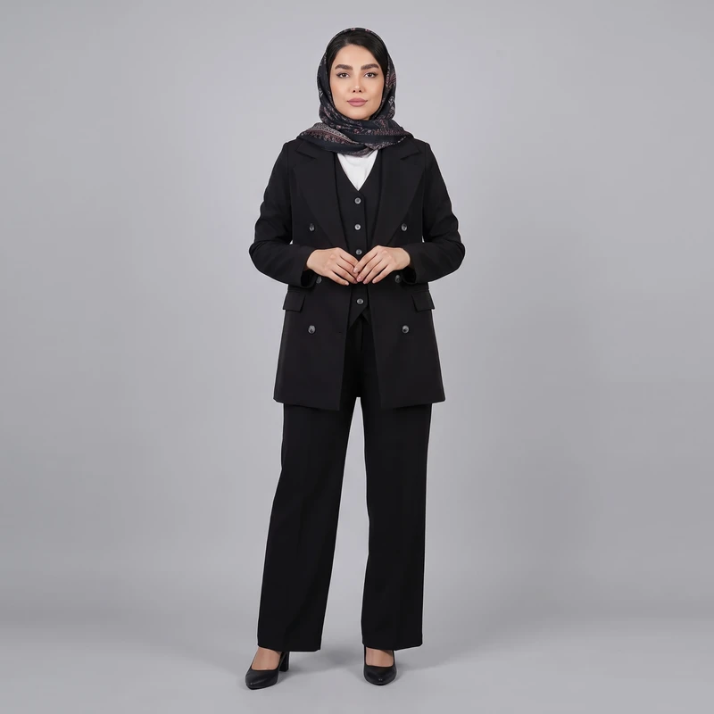 ست رسمی زنانه کت و شلوار و ژیله زاگرس پوش مدل 13110-P