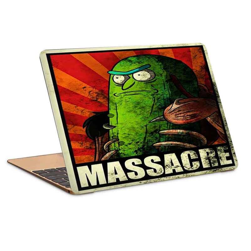 استیکر لپ تاپ طرح pickle rick 3کد c-754مناسب برای لپ تاپ 15.6 اینچ