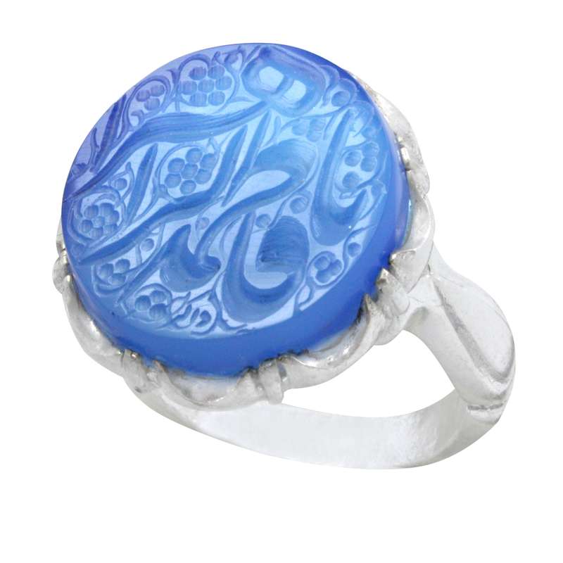 انگشتر نقره مردانه مدل عقیق خطی کد f14