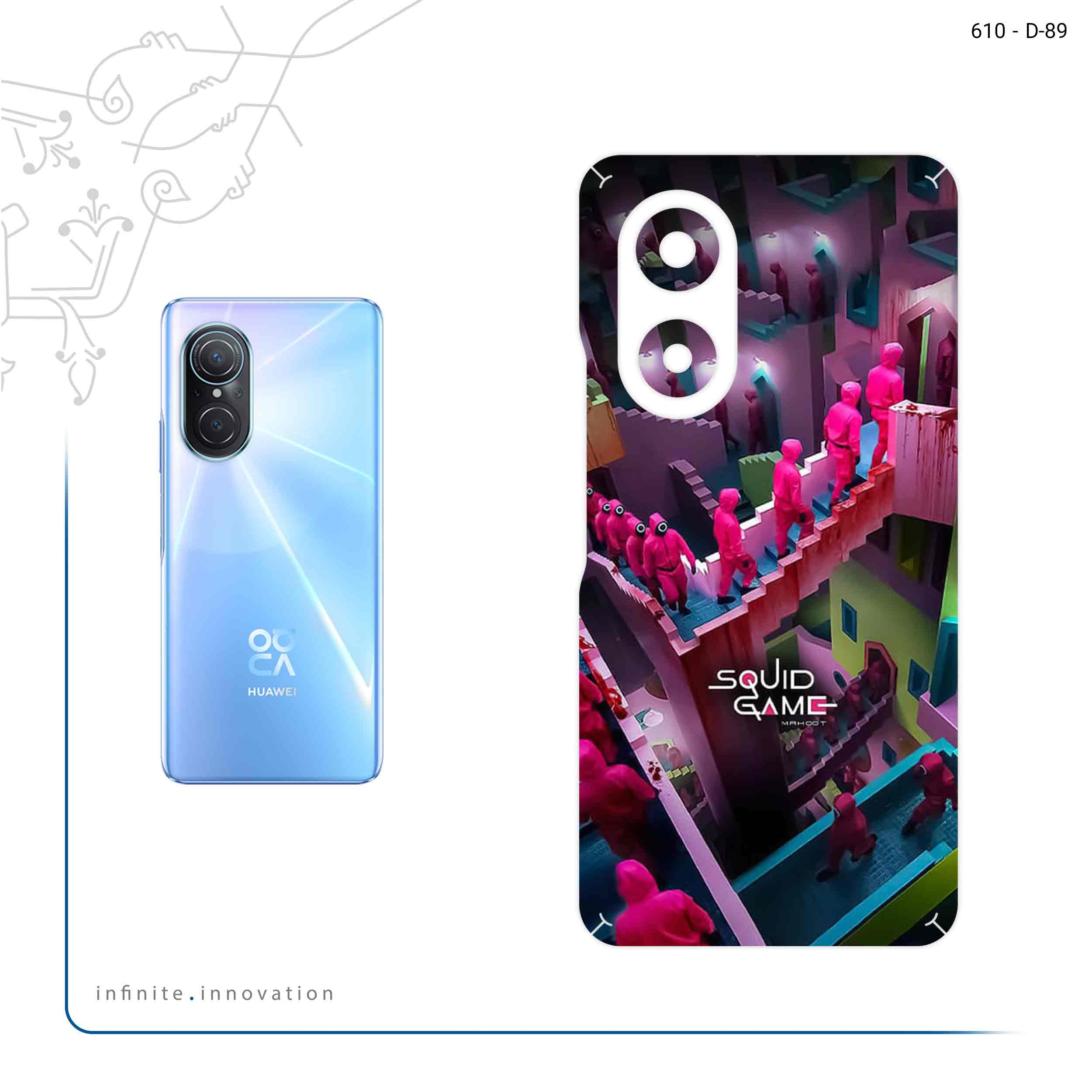 برچسب پوششی ماهوت مدل Squid Game مناسب برای گوشی موبایل هوآوی Nova 9 SE