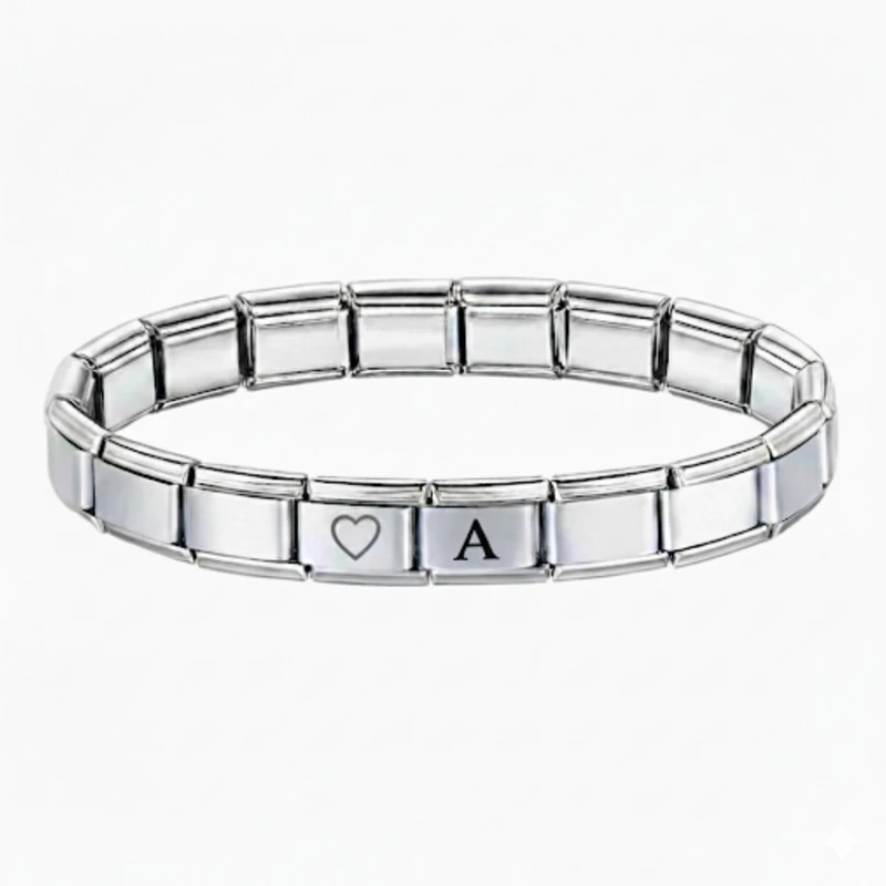 دستبند مدل چارم ایتالیایی حرف A 