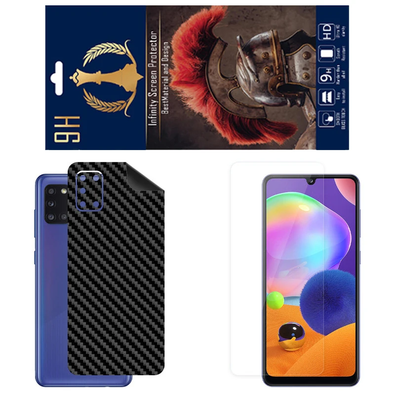 برچسب پوششی اینفینیتی مدل FC مناسب برای گوشی موبایل سامسونگ Galaxy A31 به همراه محافظ صفحه نمایش