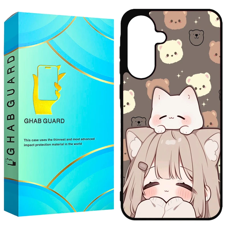 کاور قاب گارد طرح دختر و گربه مدل GA36 مناسب برای گوشی موبایل سامسونگ Galaxy A36