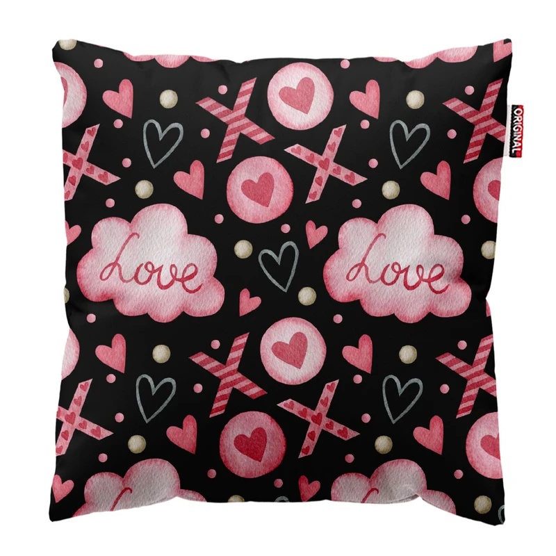  کوسن پاد آفرین طرح عشق کد 2505 سایز 30*30 سانتی متر