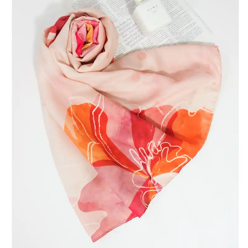 شال زنانه مدل نخی تابستانه خنک ارکیده شاین دار کد a-2189