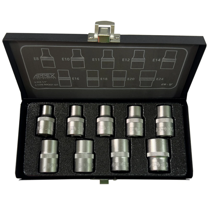 آچار بکس اپکس مدل SMT-ETYPE SOCET SET-9OCS-APX-6038 مجموعه 9 عددی