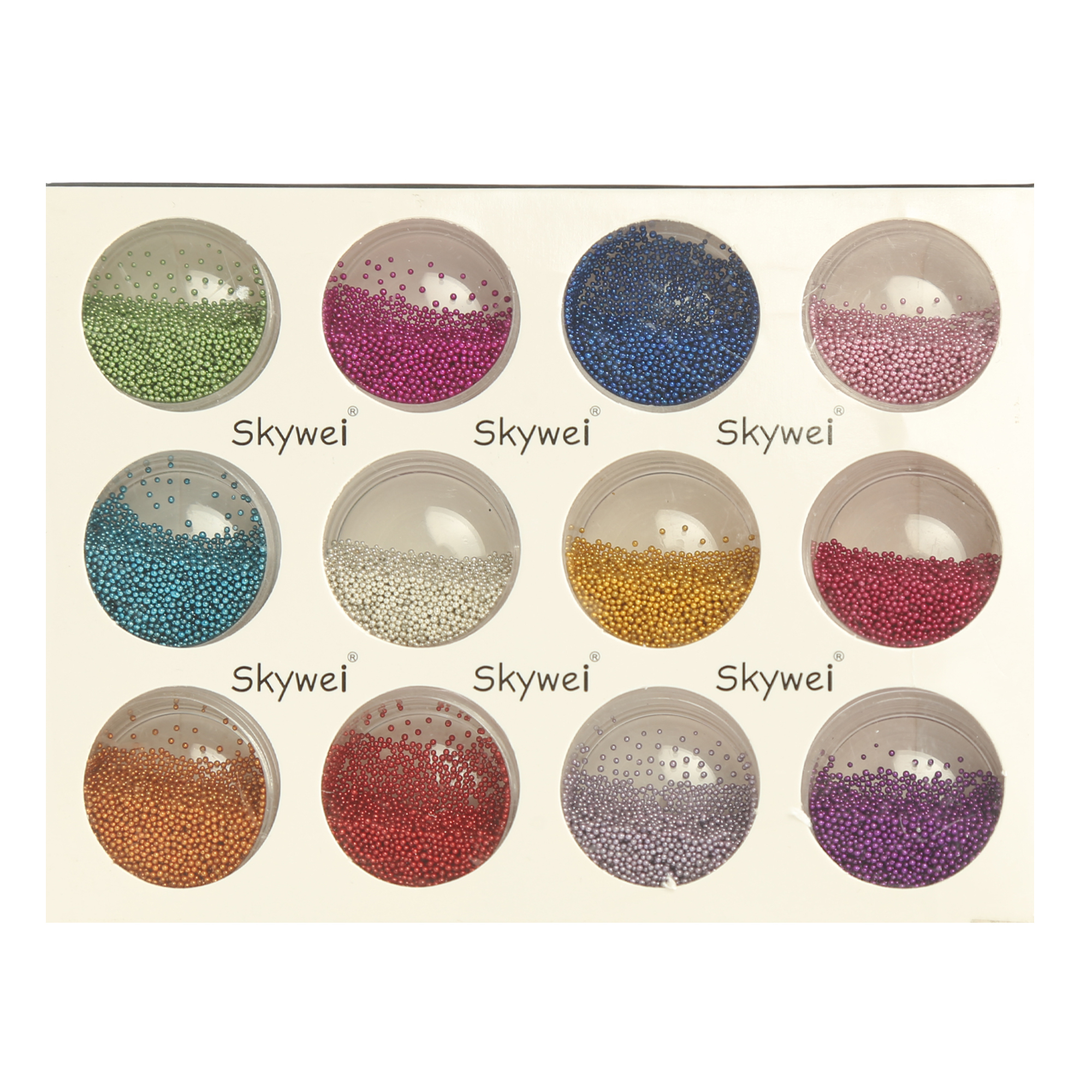 مجموعه تزیین ناخن اسکای وی مدل CV02 مجموعه 12 عددی