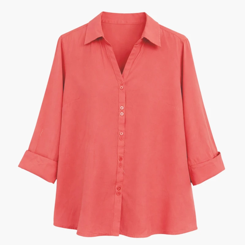 شومیز آستین سه ربع یقه برگردان زنانه مدل 2040