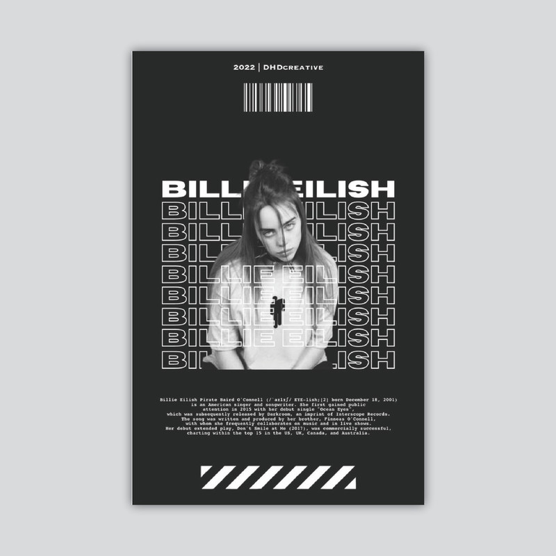 تابلو شاسی طرح خواننده بیلی ایلیش مدل BILLIE ILISH 1