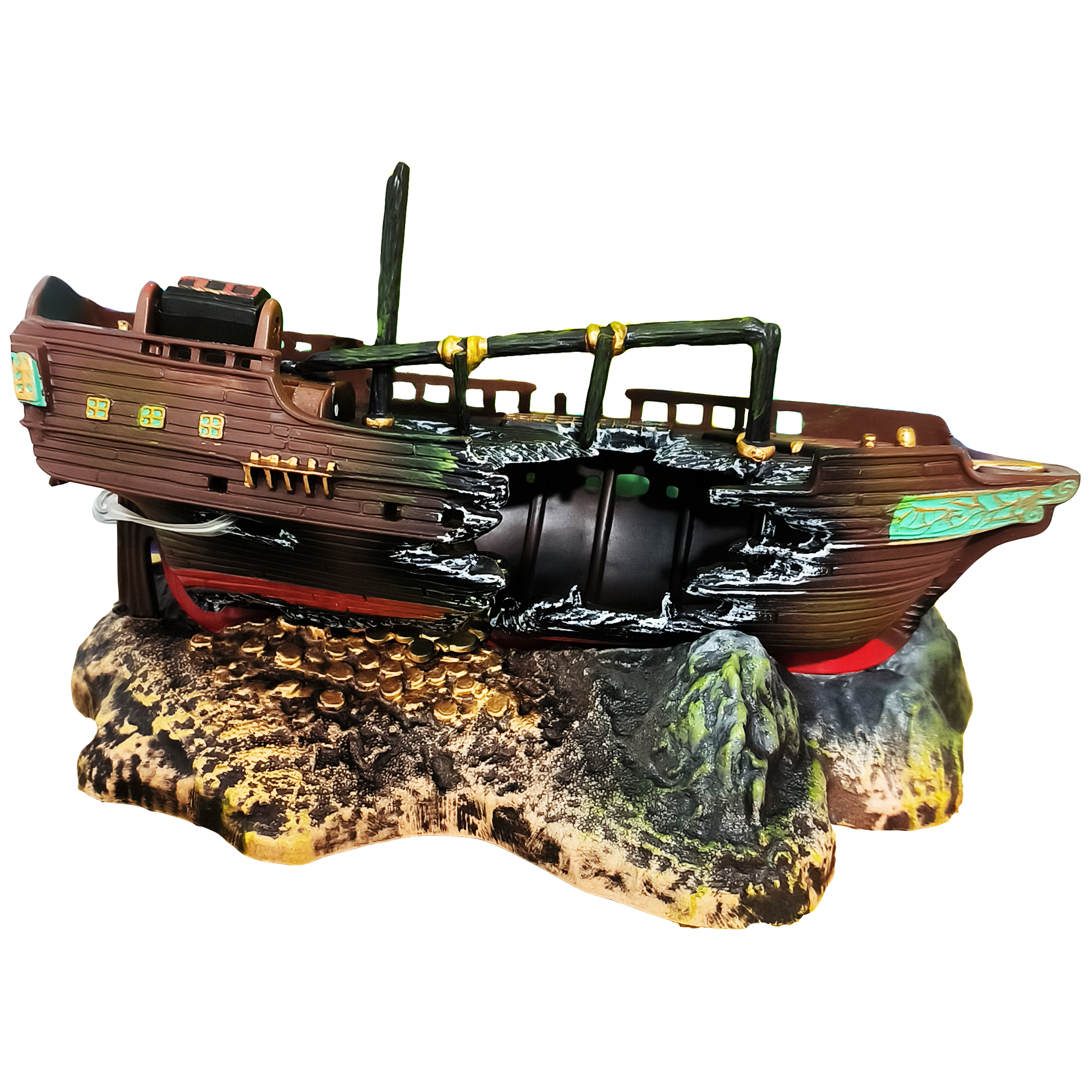 کشتی تزیینی آکواریوم مدل متحرک کد S04