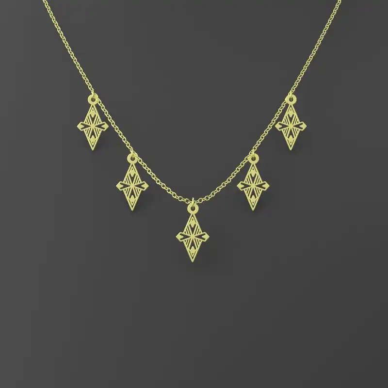 گردنبند طلا 18 عیار زنانه مدوپد مدل لوزی کد RNA10097