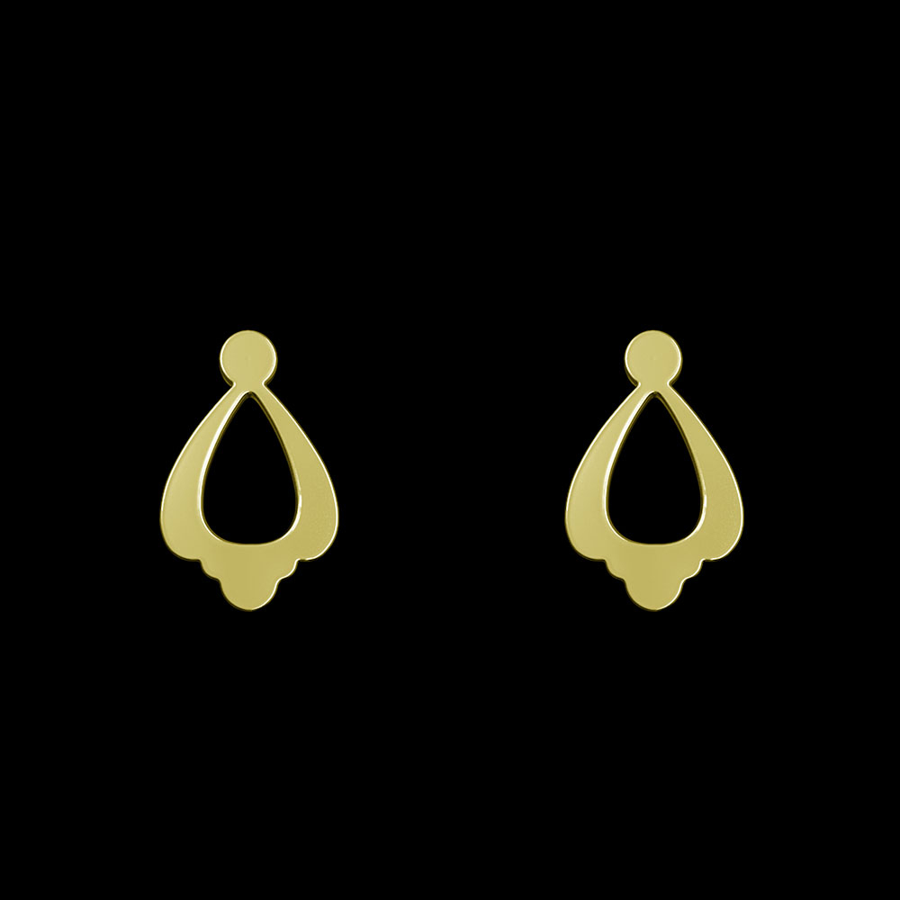 گوشواره طلا 18 عیار زنانه مدوپد مدل هندسی کد GA1-10436