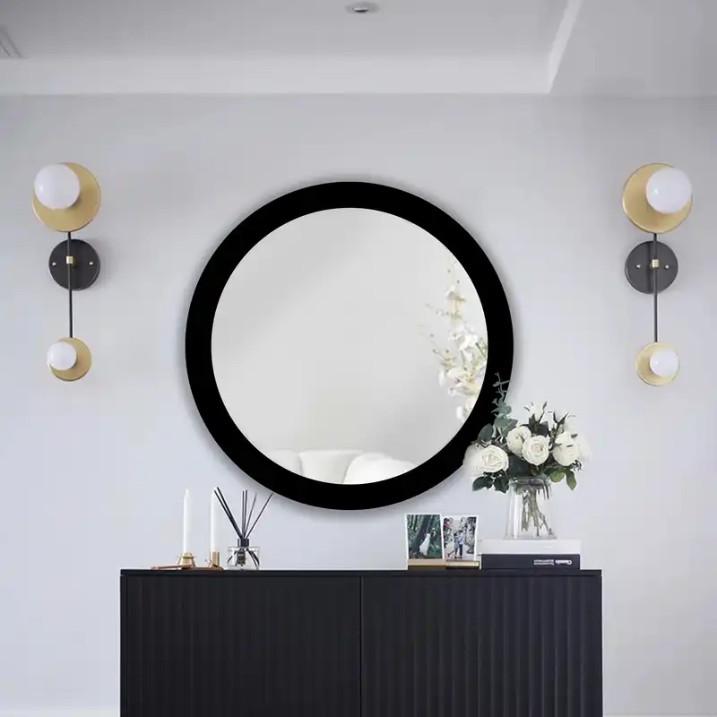 آینه مدل گرد چوبی دلسا کد w-59