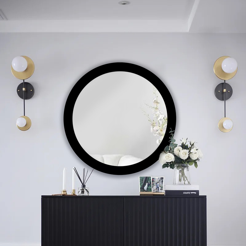 آینه مدل گرد چوبی دلسا کد w-71