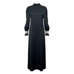 مانتو عبایی زنانه مدل آستین مرواریدی مچ پرنسسی ZFZD356