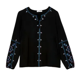 بلوز آستین بلند یقه بندی زنانه ال سی وایکیکی مدل S46835Z8-CVL