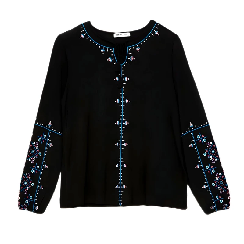 بلوز آستین بلند یقه بندی زنانه ال سی وایکیکی مدل S46835Z8-CVL