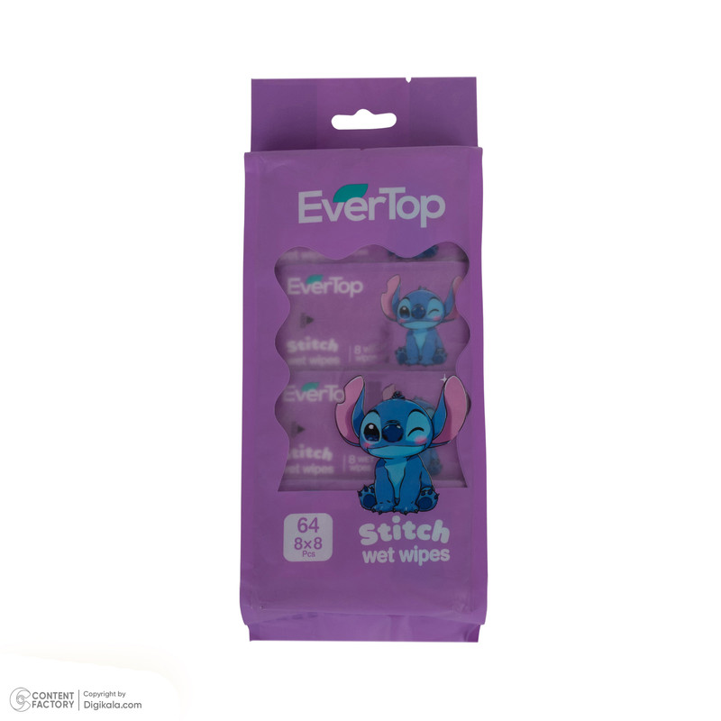 دستمال مرطوب کودک اورتاپ مدل Stitch MINI بسته 8 عددی 