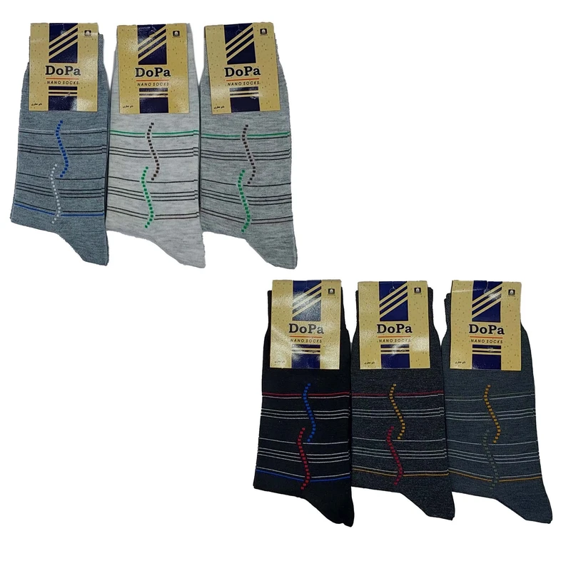 جوراب مردانه مدل کمان کد 1696 مجموعه 6 عددی