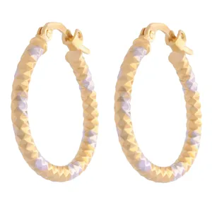 گوشواره طلا 18 عیار زنانه طلای مستجابی مدل حلقه ای تراش کد 14