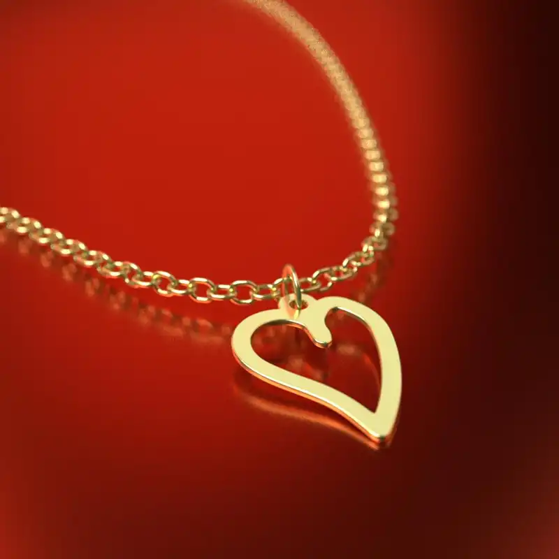 گردنبند طلا 18 عیار زنانه مدوپد مدل قلب کد RNA17608