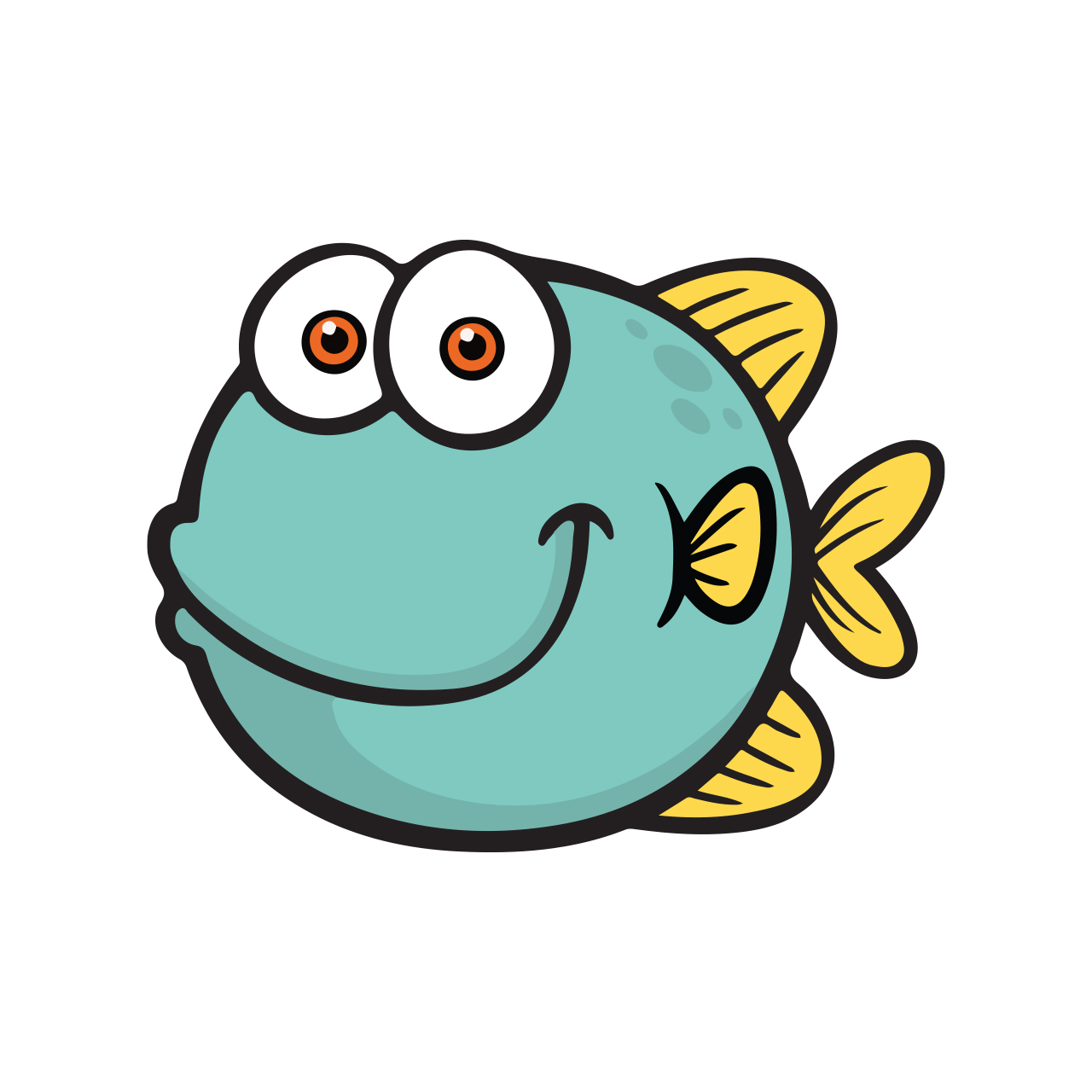 برچسب لپ تاپ پویا مارکت طرح ماهی کد 174