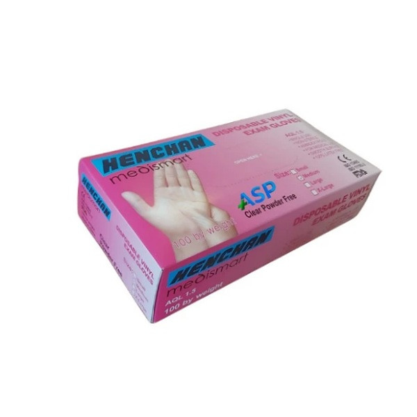 دستکش وینیل مدی اسمارت مدل 01M سایز مدیوم بسته 100 عددی