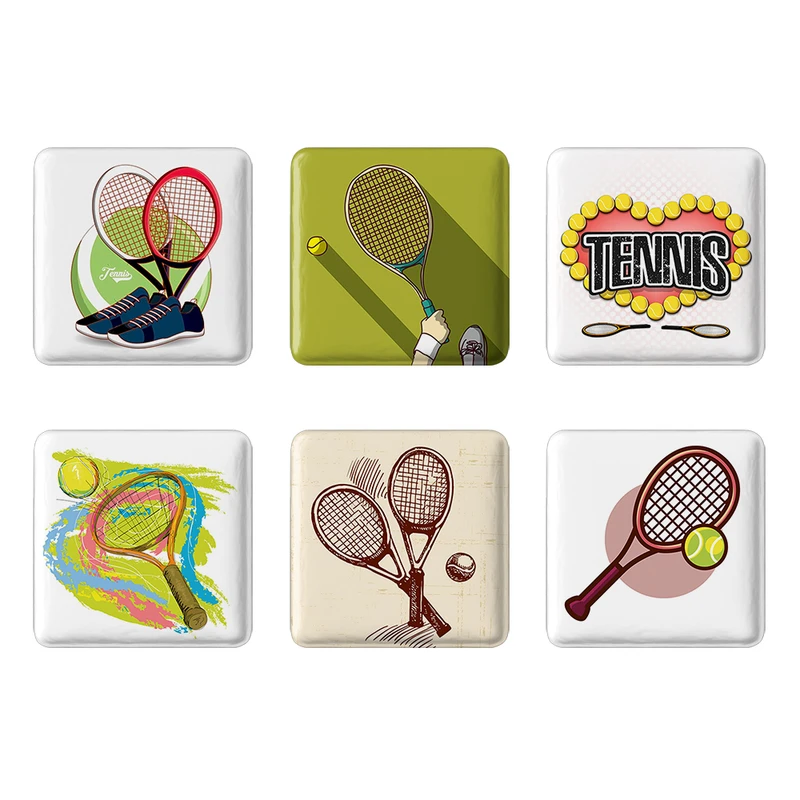 مگنت خندالو طرح تنیس Tennis کد 1719B مجموعه 6 عددی