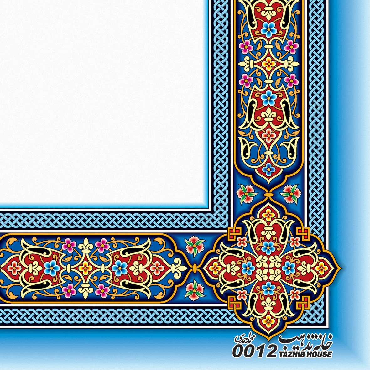 کاغذ تذهیب A4 خانه تذهیب طرح اسلیمی کد 0012 بسته 100عددی