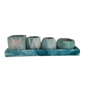 گلدان مدل مینیاتوری کد A3011 طرح ابر و باد مجموعه 5  عددی