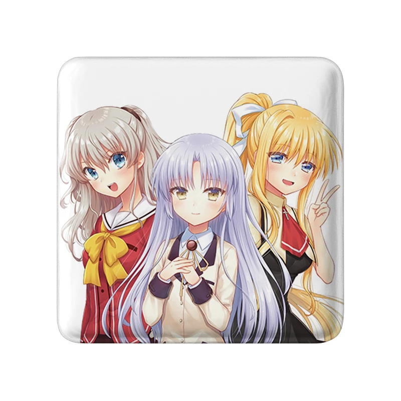 مگنت خندالو طرح ‏میسوزو و توموری انیمه شارلوت مدل مربعی کد 32113