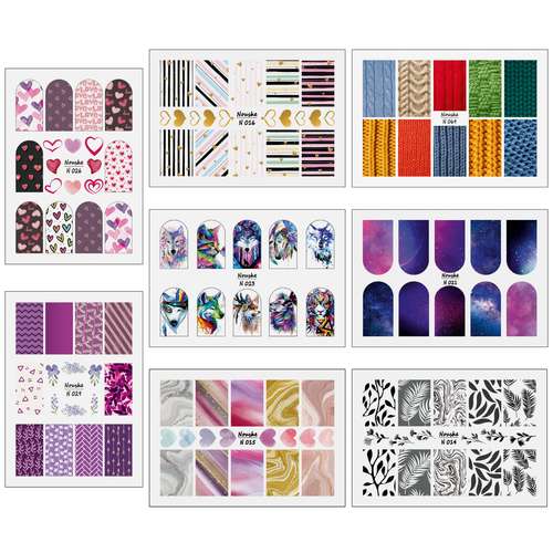 برچسب لنز ناخن مدل Full Cover کد N14-69 مجموعه 8 عددی