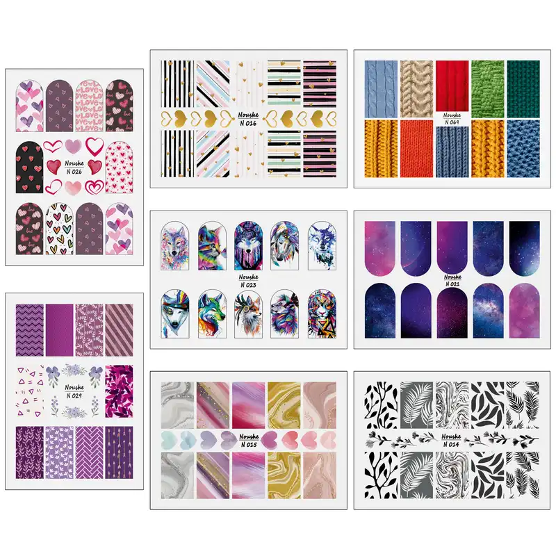 برچسب لنز ناخن مدل Full Cover کد N14-69 مجموعه 8 عددی