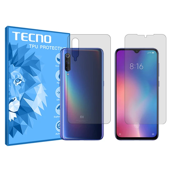 محافظ صفحه نمایش شفاف تکنو مدل HyGEL مناسب برای گوشی موبایل شیائومی mi 9 به همراه محافظ پشت گوشی