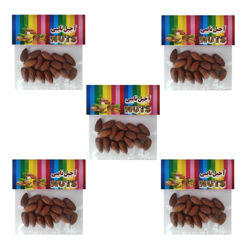 مغز بادام شور نایبی - 40 گرم بسته 5 عددی