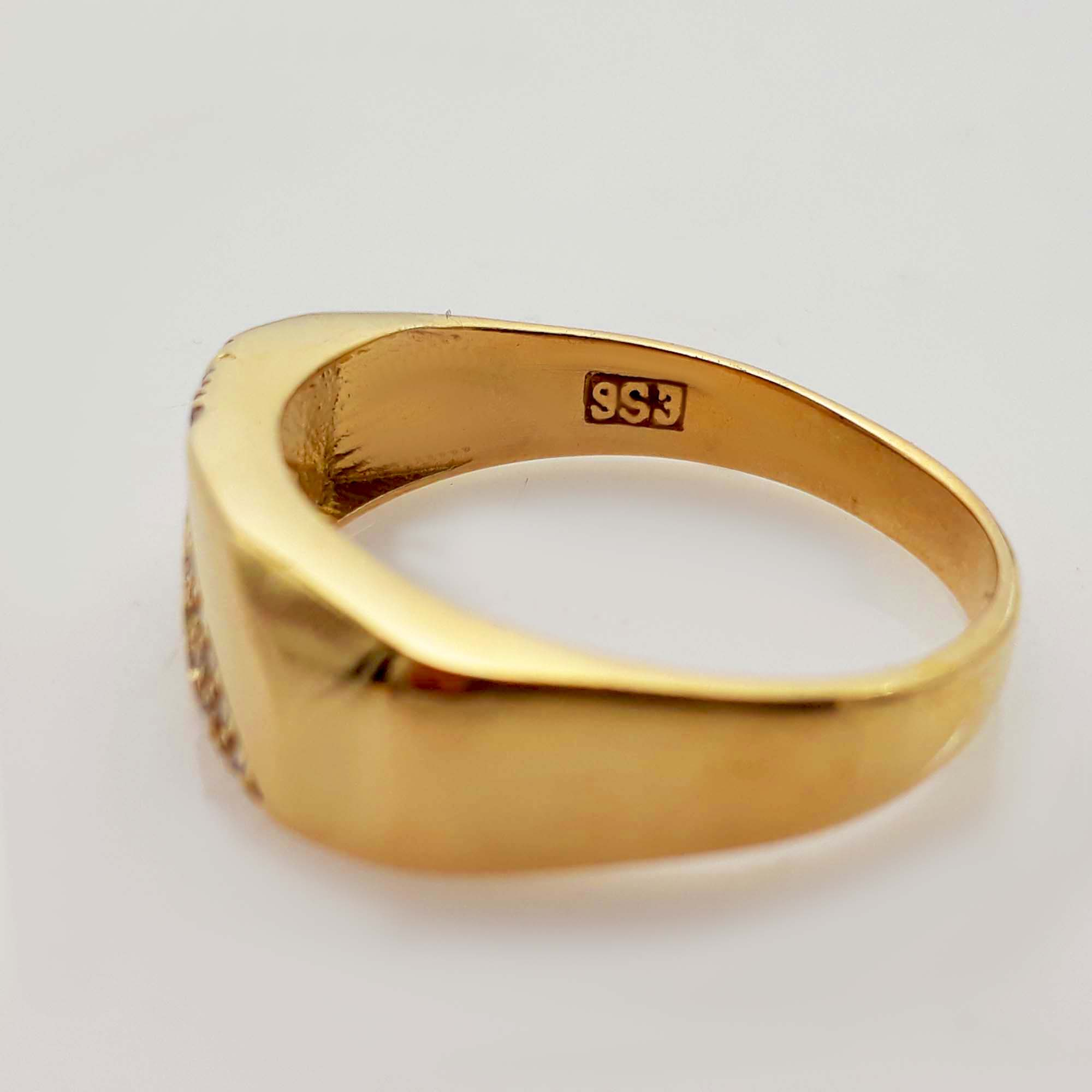 ست انگشتر زنانه و مردانه طرح سه بعدی نگین دار مدل طلاروس کد 876ANST S10