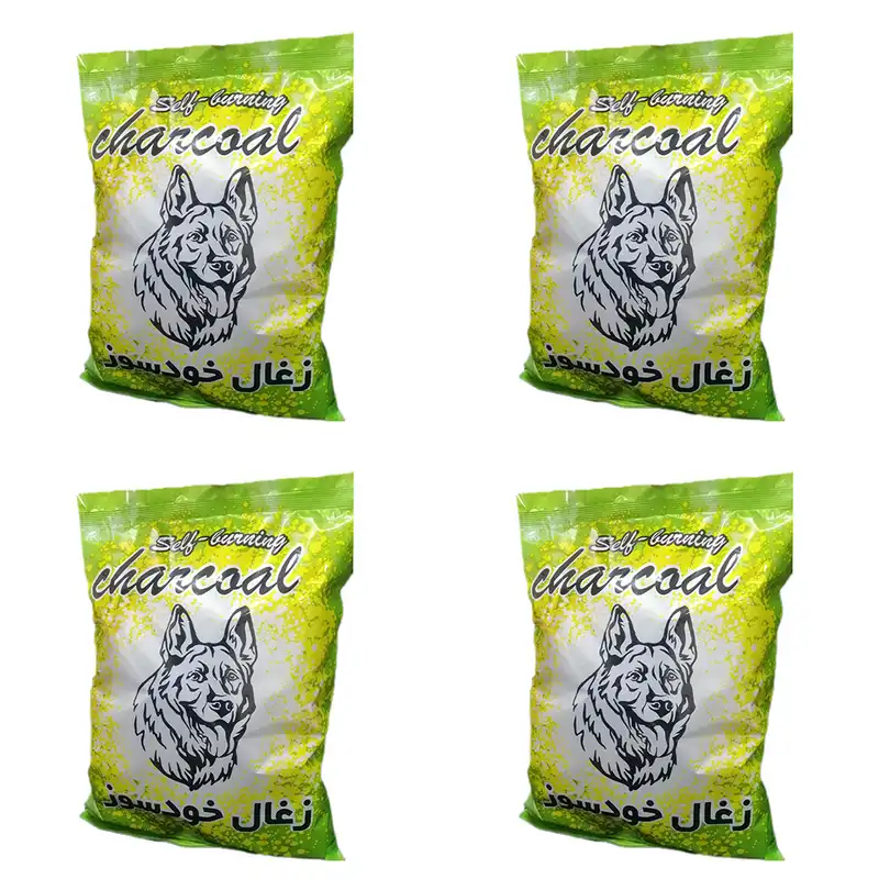 زغال کبابی عمو سعید مدل خودسوز بسته 4 عددی وزن 4 کیلو گرم