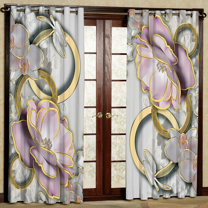  پرده مدل گلدار مخمل پانچی کد 1202 سایز 140x280 سانتی متر