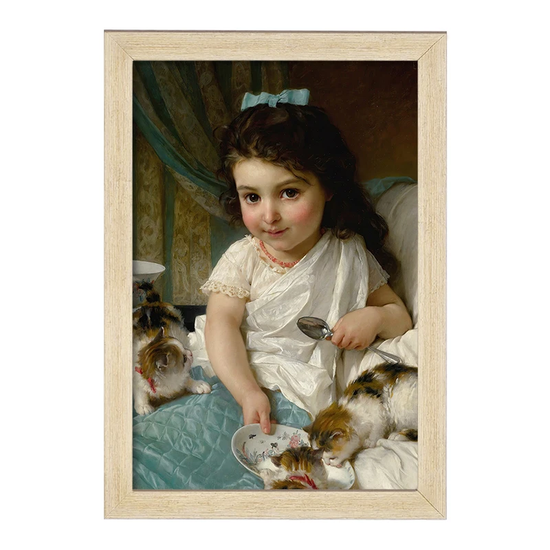 تابلو خندالو مدل نقاشی غذای صبح اثر امیل مونیر کد F12341