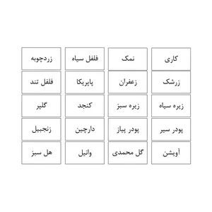 برچسب مدل ادویه کد 01 مجموعه 20 عددی