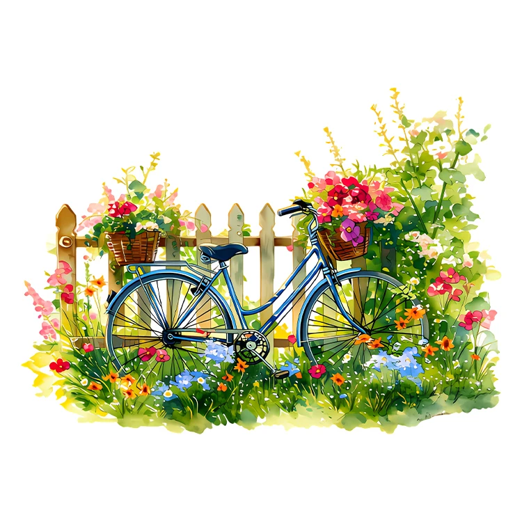 استیکر پارچه و لباس پاد آفرین مدل منظره دوچرخه کد S8842